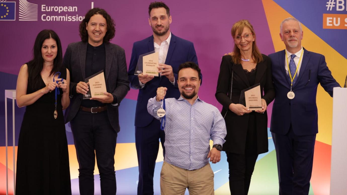 A portrait of the winners of the BeInclusive awards 2021
