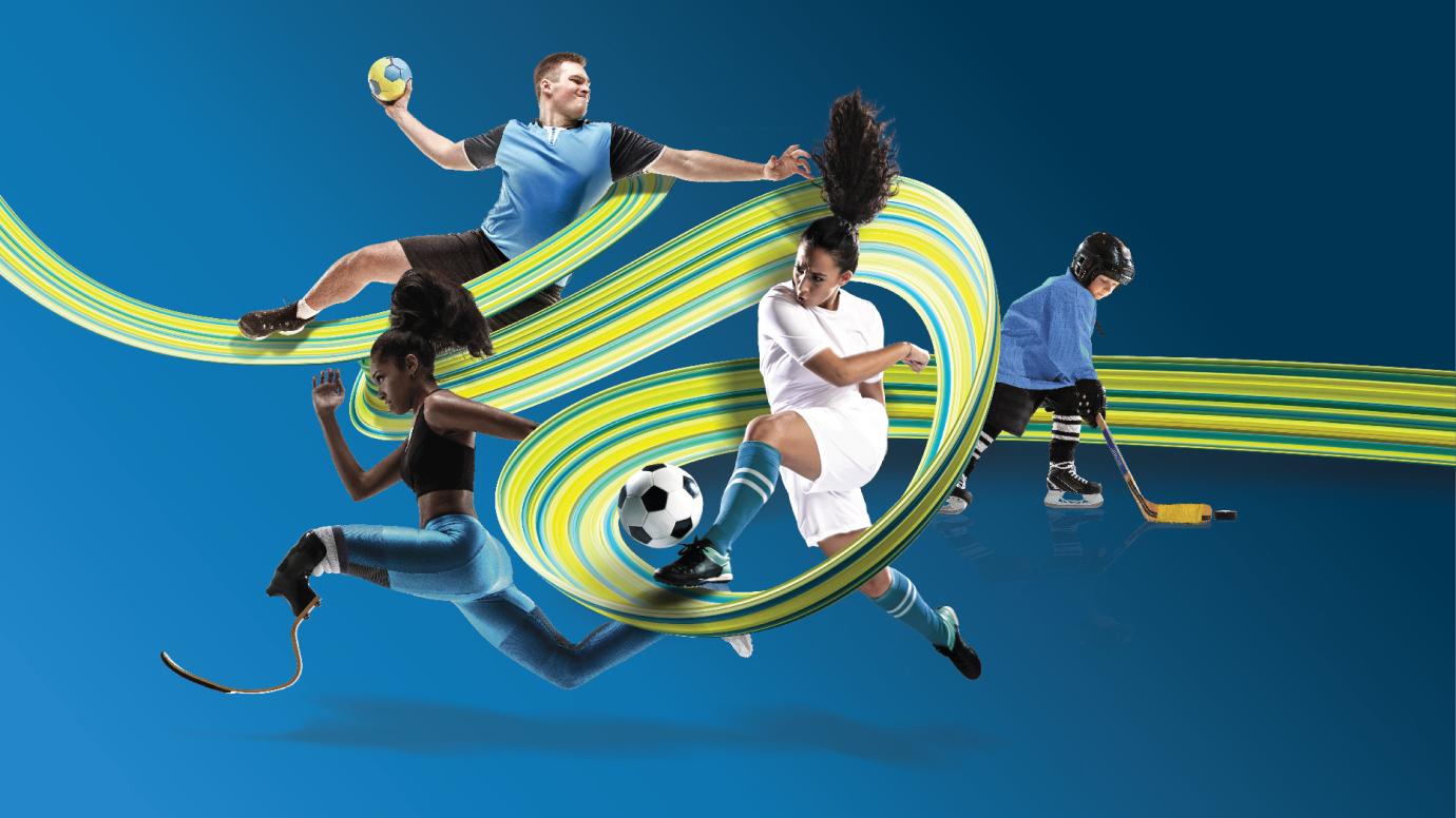 A montage of athletes doing various sports