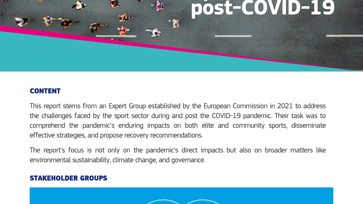 Page 1 of the factsheeet: Recovery of the Sport Sector post-COVID-19